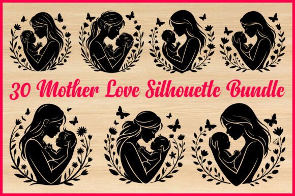 30 Mother Love Silhouette Bundle – Elegant Graphics for Crafting & Illustration Projects