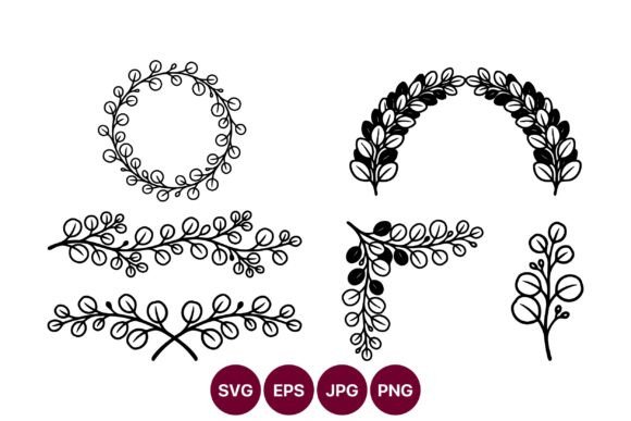Botanical Wreath Line Art – A Versatile Graphic Design Asset for Crafters & Handmade Sellers