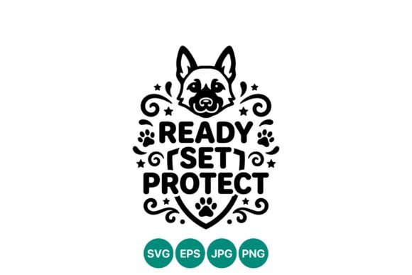 Dog Face Ready Set Protect Vector Art: A Clean, Playful Design for Blog Graphics and Editorial Use