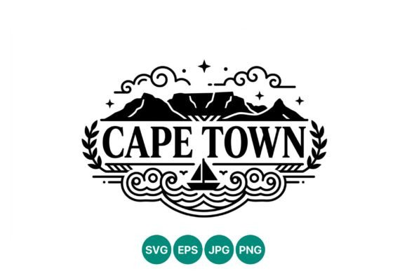 h1Cape Town Mountain Sailboat Vector Art – Elegant Graphics for Handmade Businesses/h1