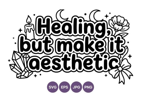 Healing but Make It Aesthetic Line Art for Blog Graphics & Editorial Design