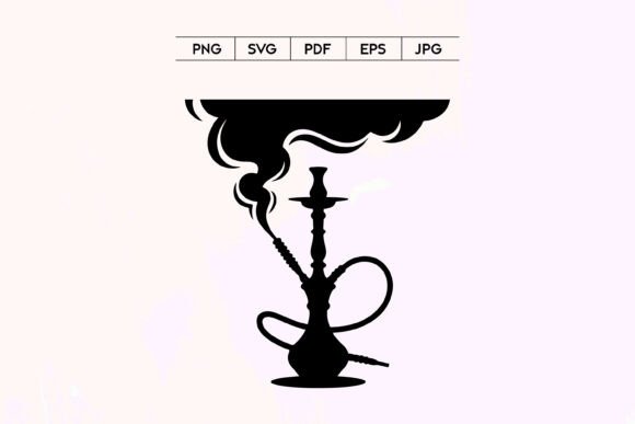 Hookah Smoke Silhouette Design – A Visual Asset for Digital Sellers and Illustrators