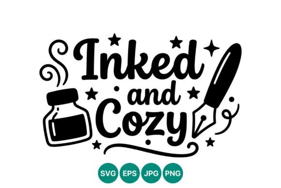Inked and Cozy Script Lettering Vector: A Playful Graphic for Crafters & Etsy Sellers
