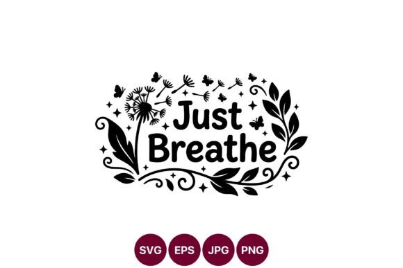 Inspirational Just Breathe Design: Minimalist Graphics for Wellness-Themed Illustrations