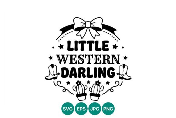 Little Western Darling Bow Boots Cactus – A Western-Inspired Graphic for Branding and Marketing
