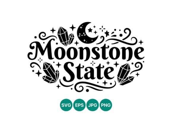 Moonstone State Crystal Stars Lettering: Elegant Graphics for Brand Illustrations