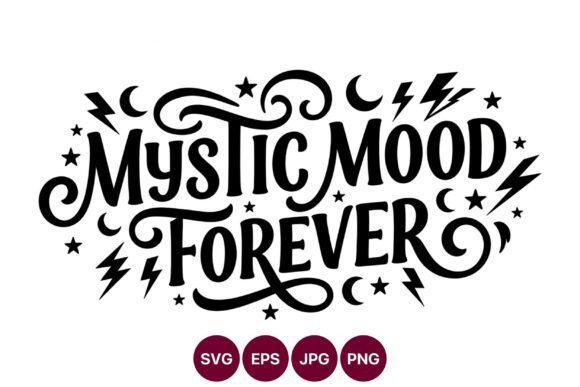 Mystic Mood Forever Black White: A Versatile Graphic for Local Branding and Packaging