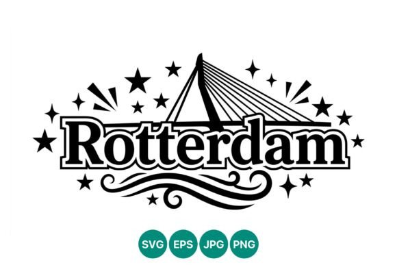 Rotterdam Bridge Lettering Vector: A Stylish Graphic for Crafters & Etsy Sellers