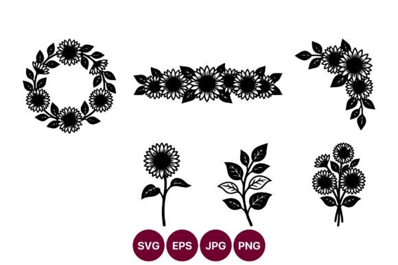 Sunflower Silhouettes Collection: Bold Graphics for Branding & Marketing