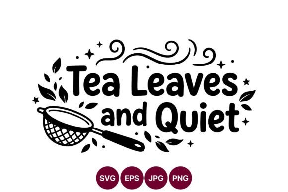 Tea Leaves and Quiet Black White Vector: Elegant Illustrations for Thoughtful Branding