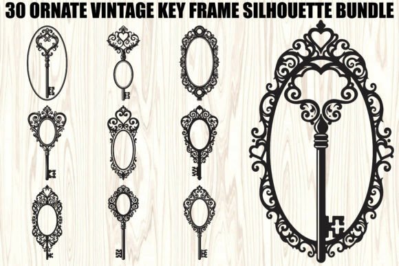 Vintage Key Frame SVG Bundle: Ornate Illustrations for Timeless Design Projects