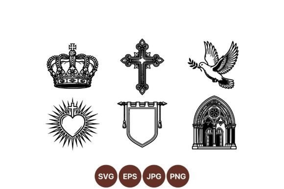 Vintage Religious SVG Clipart Set: Timeless Graphics for Branding & Marketing