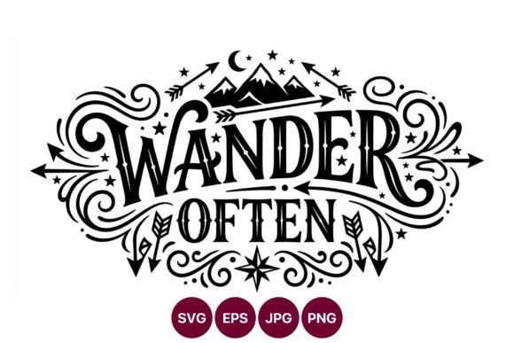 Wander Often Vintage Hand Lettered Quote: A Versatile Graphic for Bloggers and Digital Publishers